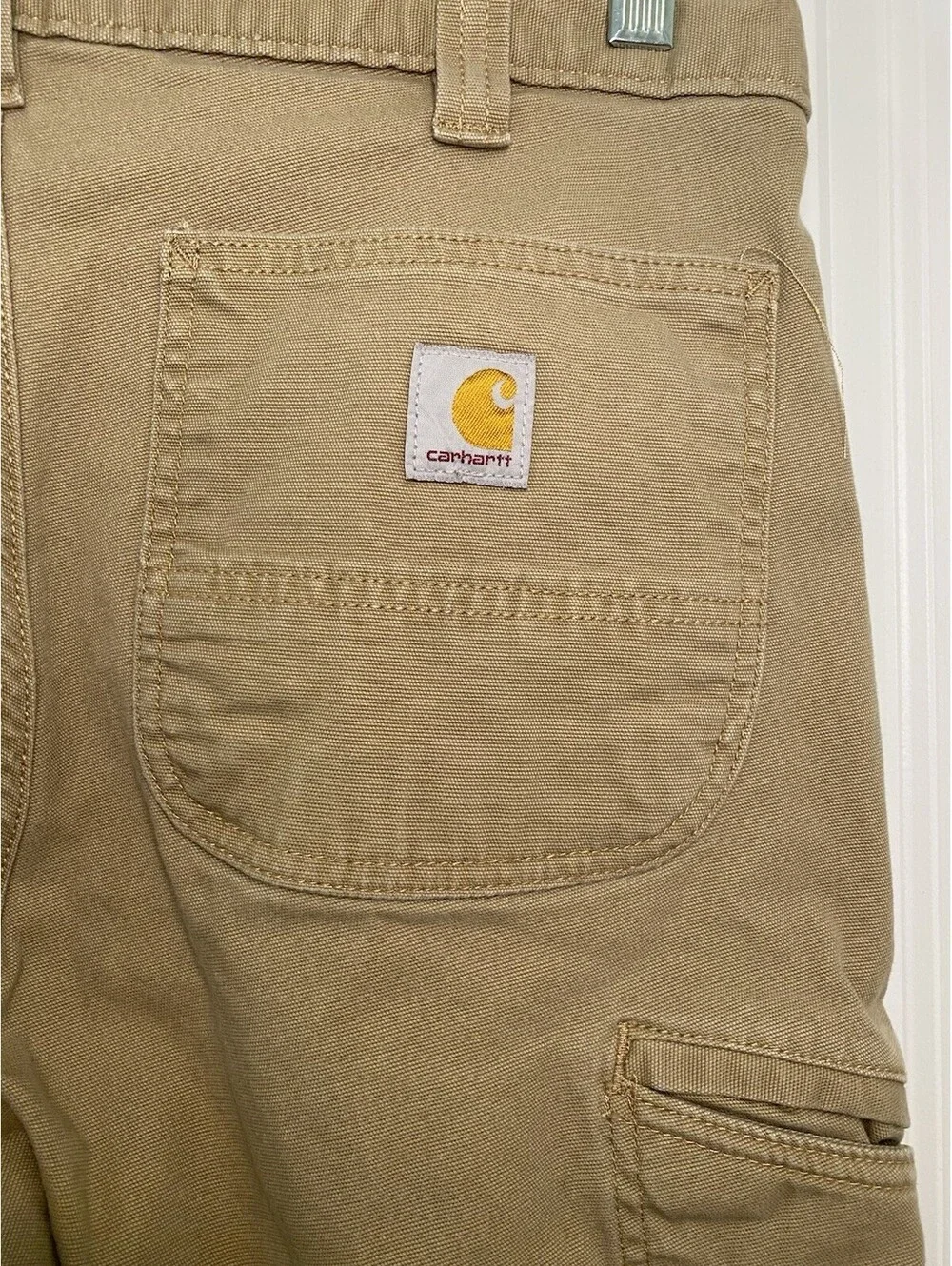 Carhartt Men's Khaki Relaxed Fit Rugged Flex Pants 32x32